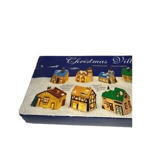 Midwestern Home Products Mini Christmas Village Porcelain Collectibles Lot of 10